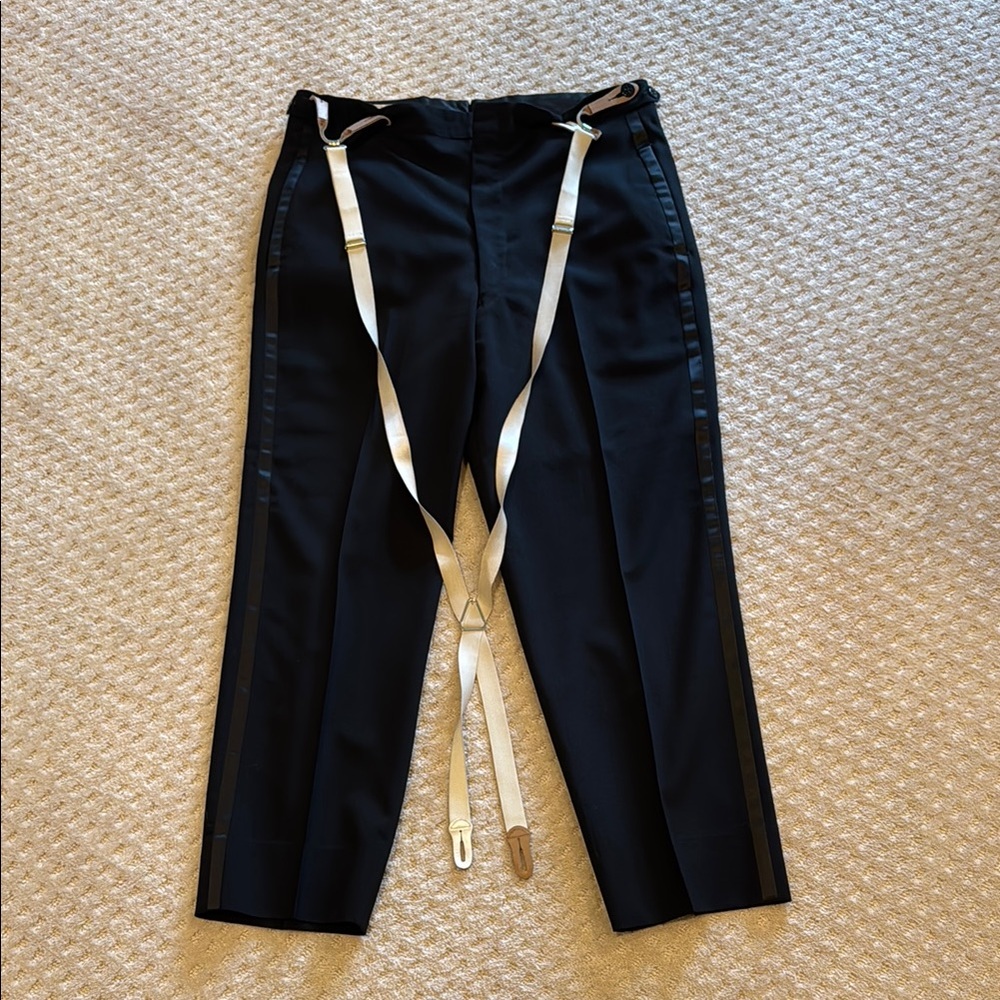 Men's Black Tuxedo Pants with Suspenders